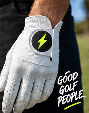 Golfhandschoen met bliksem-ballmarker